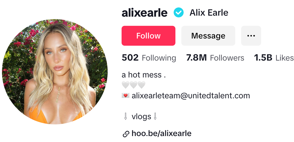 Alix Earle TikTok Profile