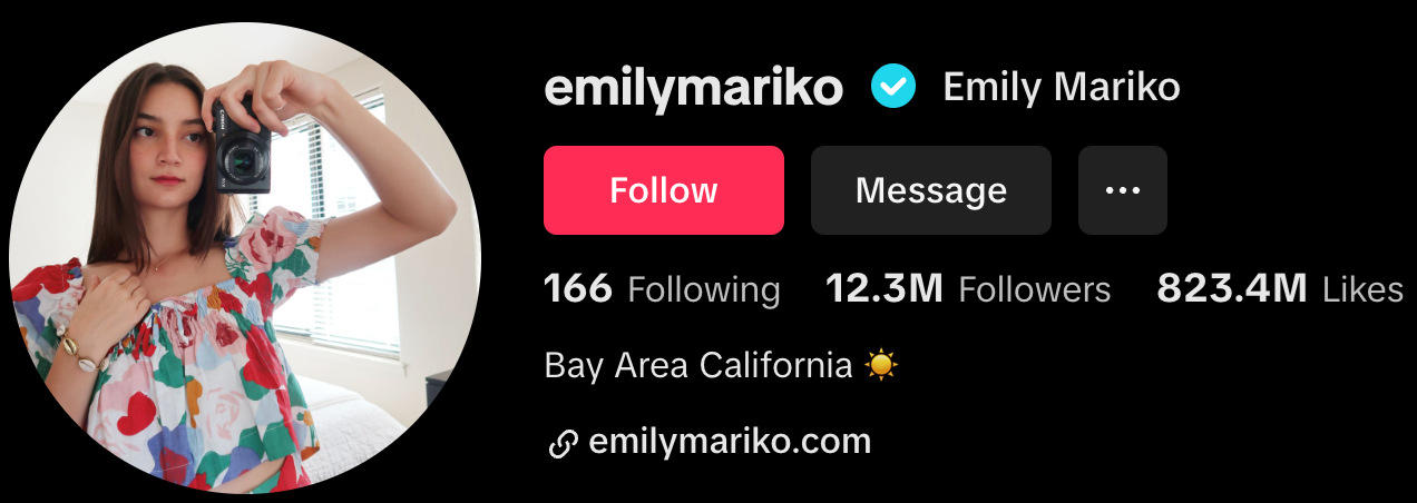 Emily Mariko TikTok Profile