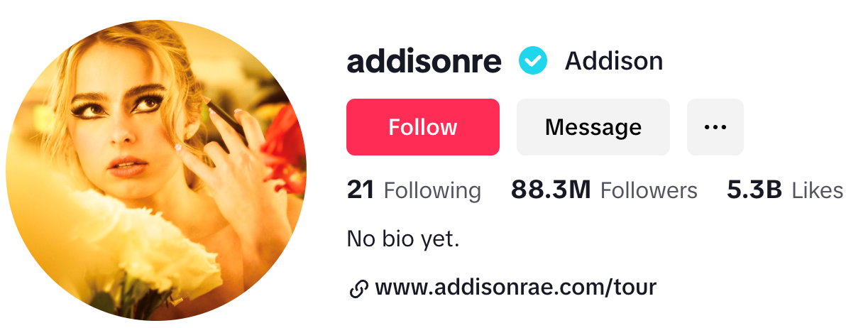 Addison Rae TikTok Profile